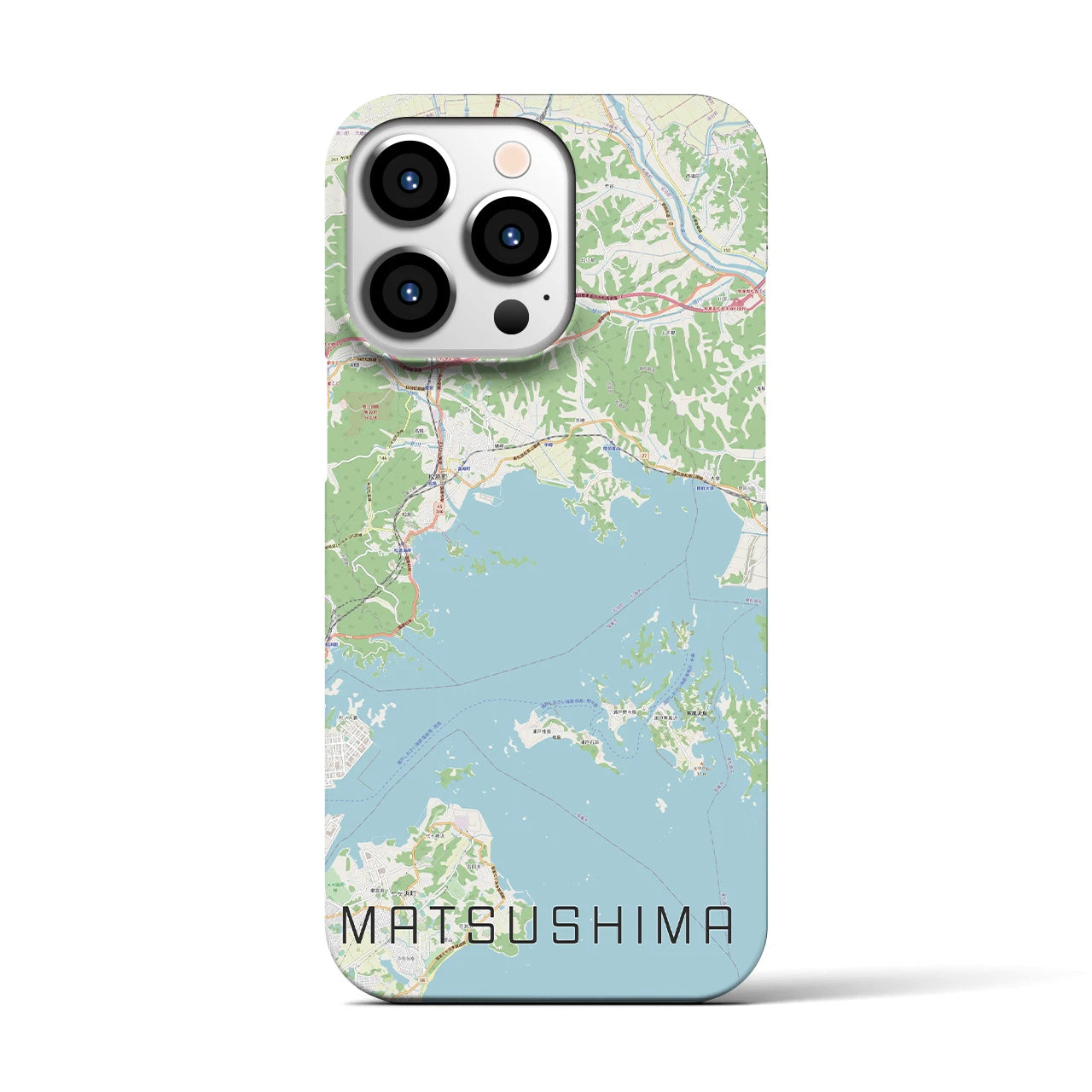 【松島】地図柄iPhoneケース（バックカバータイプ・ナチュラル）iPhone 13 Pro 用