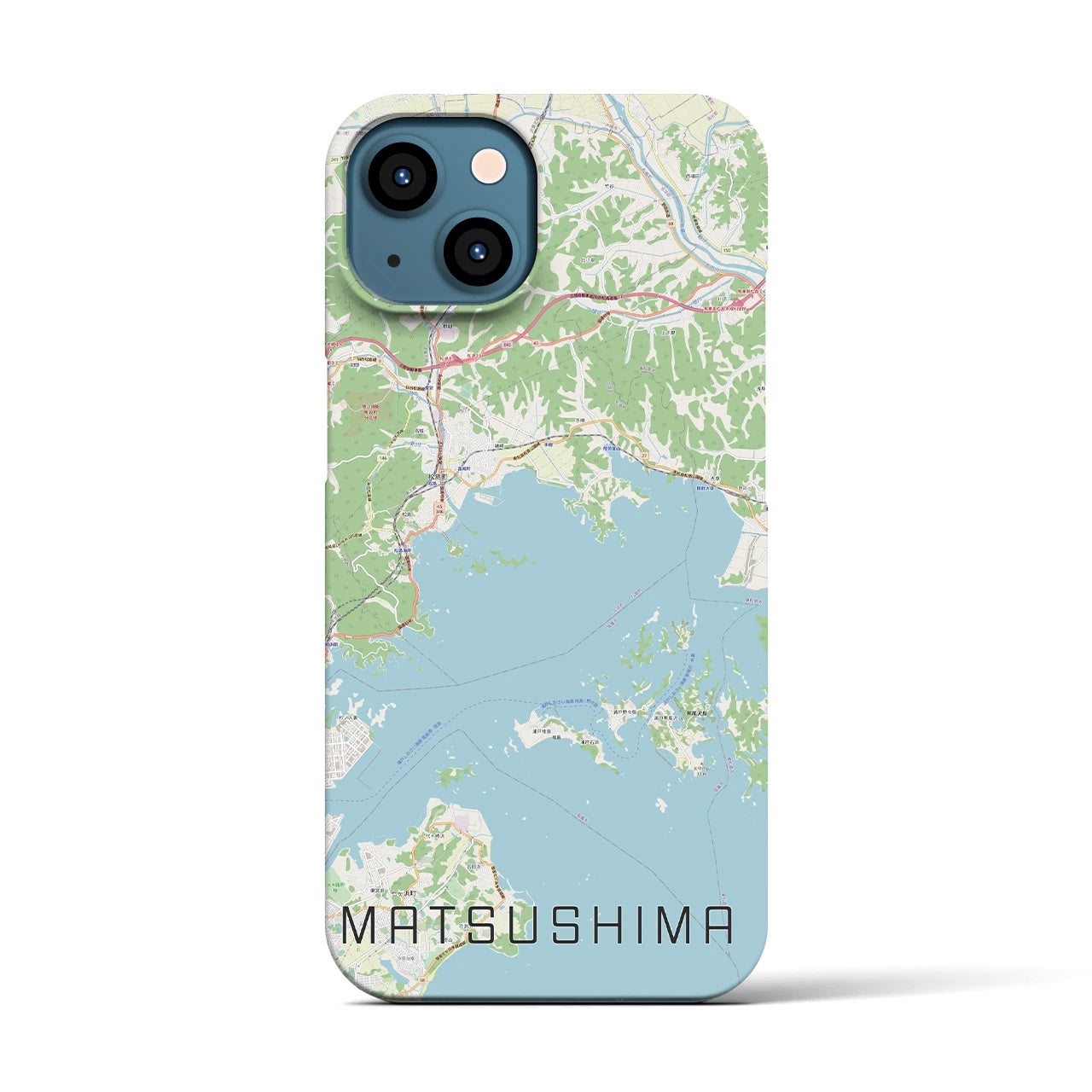 【松島】地図柄iPhoneケース（バックカバータイプ・ナチュラル）iPhone 13 用