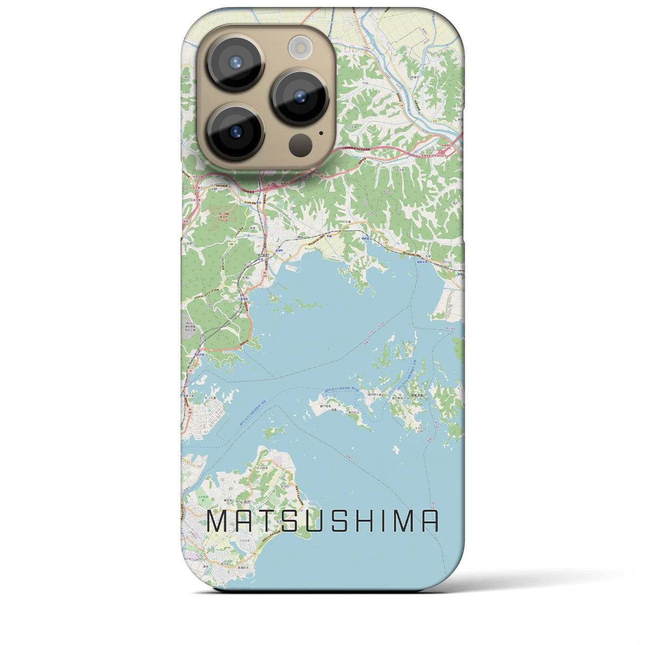 【松島】地図柄iPhoneケース（バックカバータイプ・ナチュラル）iPhone 14 Pro Max 用