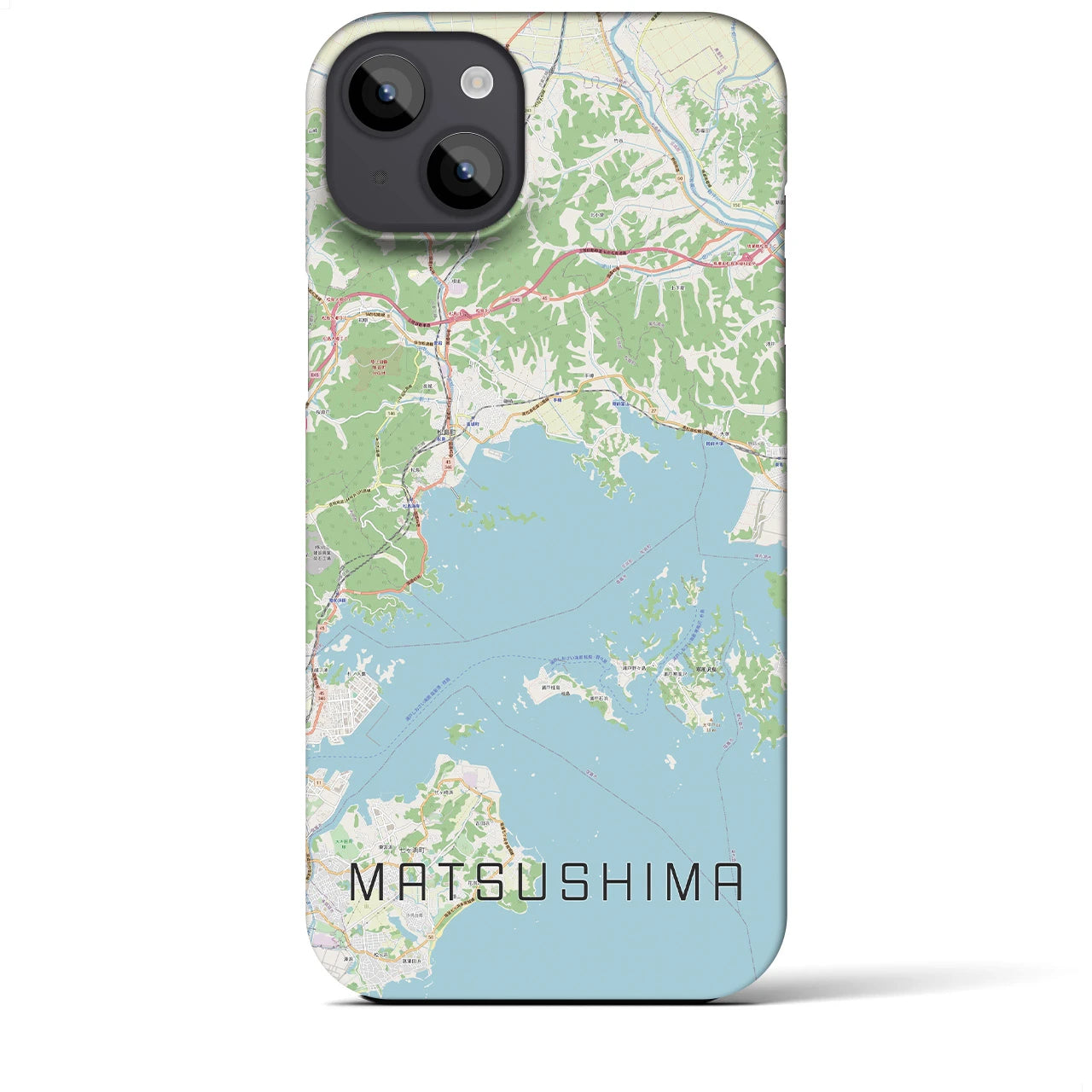 【松島】地図柄iPhoneケース（バックカバータイプ・ナチュラル）iPhone 14 Plus 用
