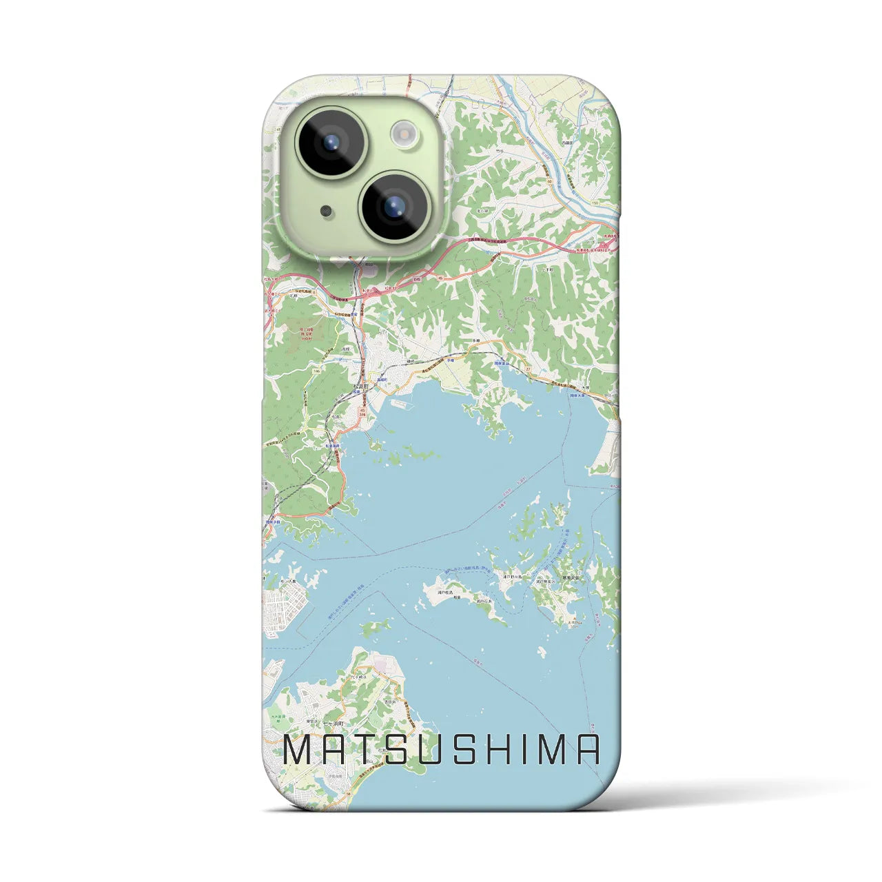 【松島】地図柄iPhoneケース（バックカバータイプ・ナチュラル）iPhone 15 用