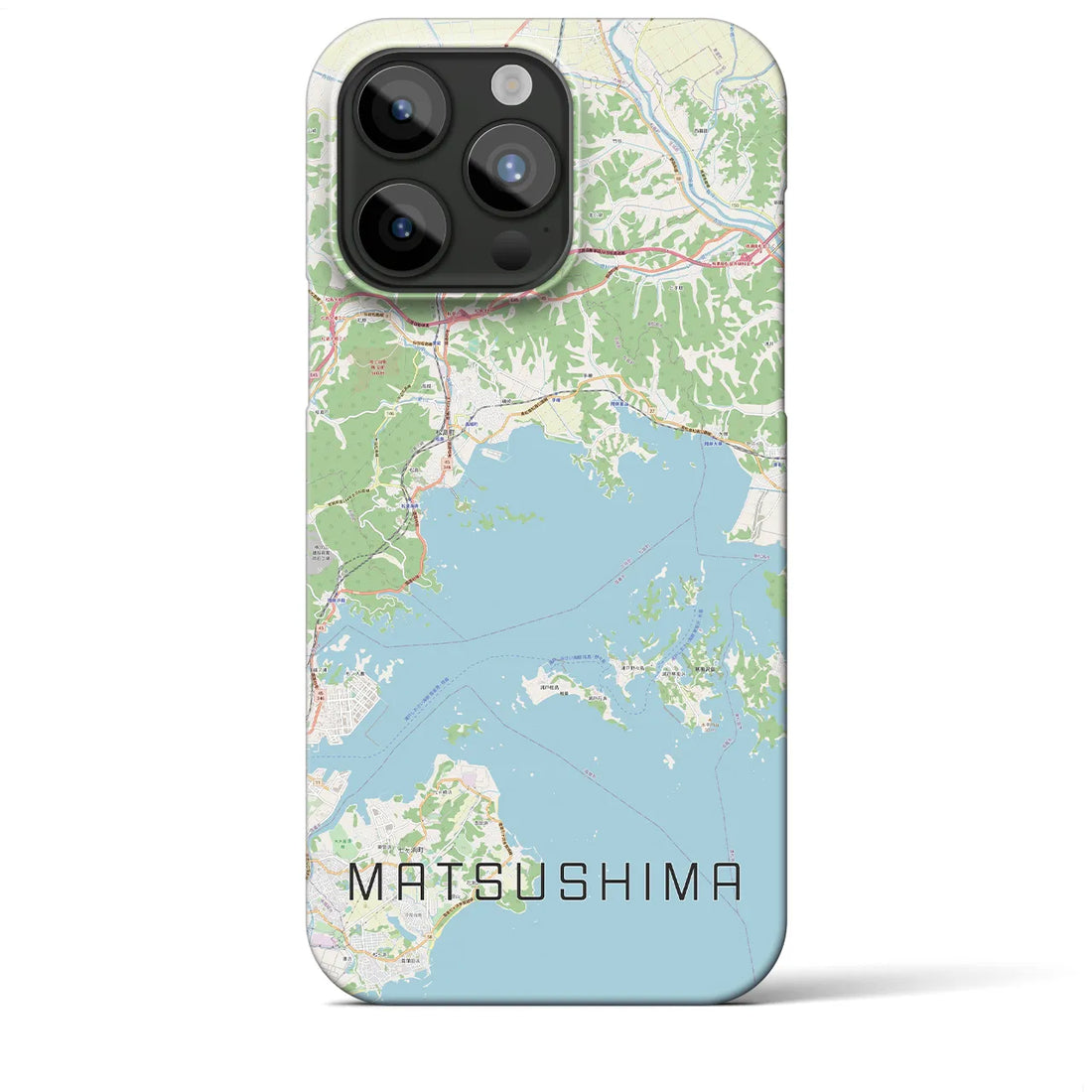 【松島】地図柄iPhoneケース（バックカバータイプ・ナチュラル）iPhone 15 Pro Max 用
