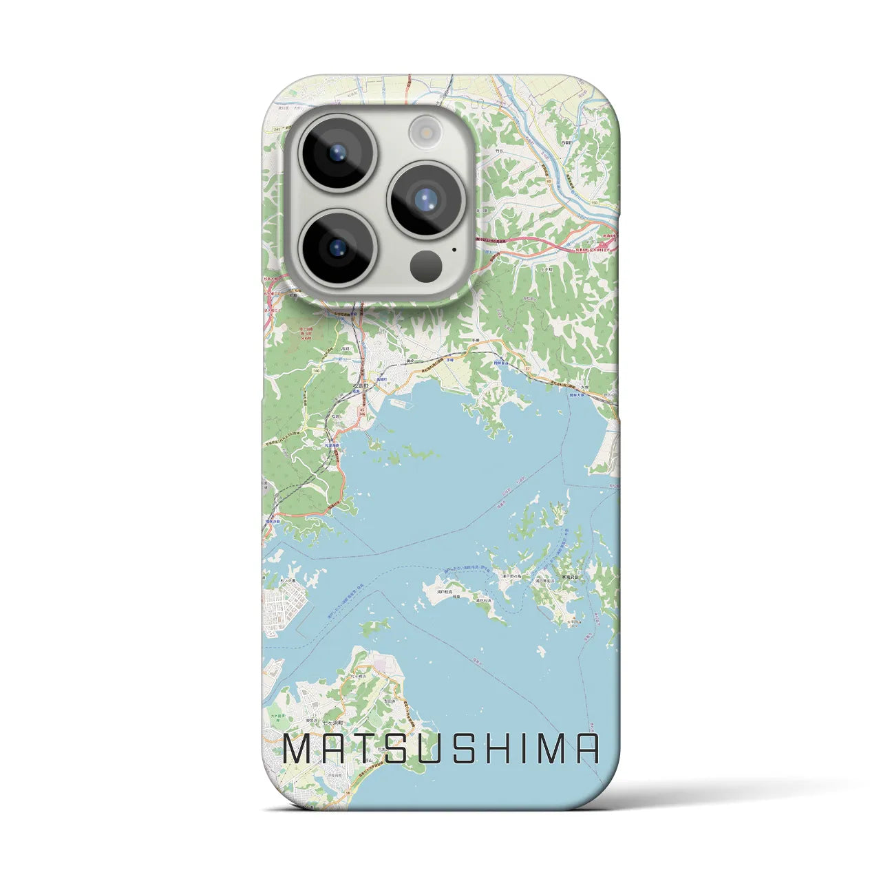 【松島】地図柄iPhoneケース（バックカバータイプ・ナチュラル）iPhone 15 Pro 用
