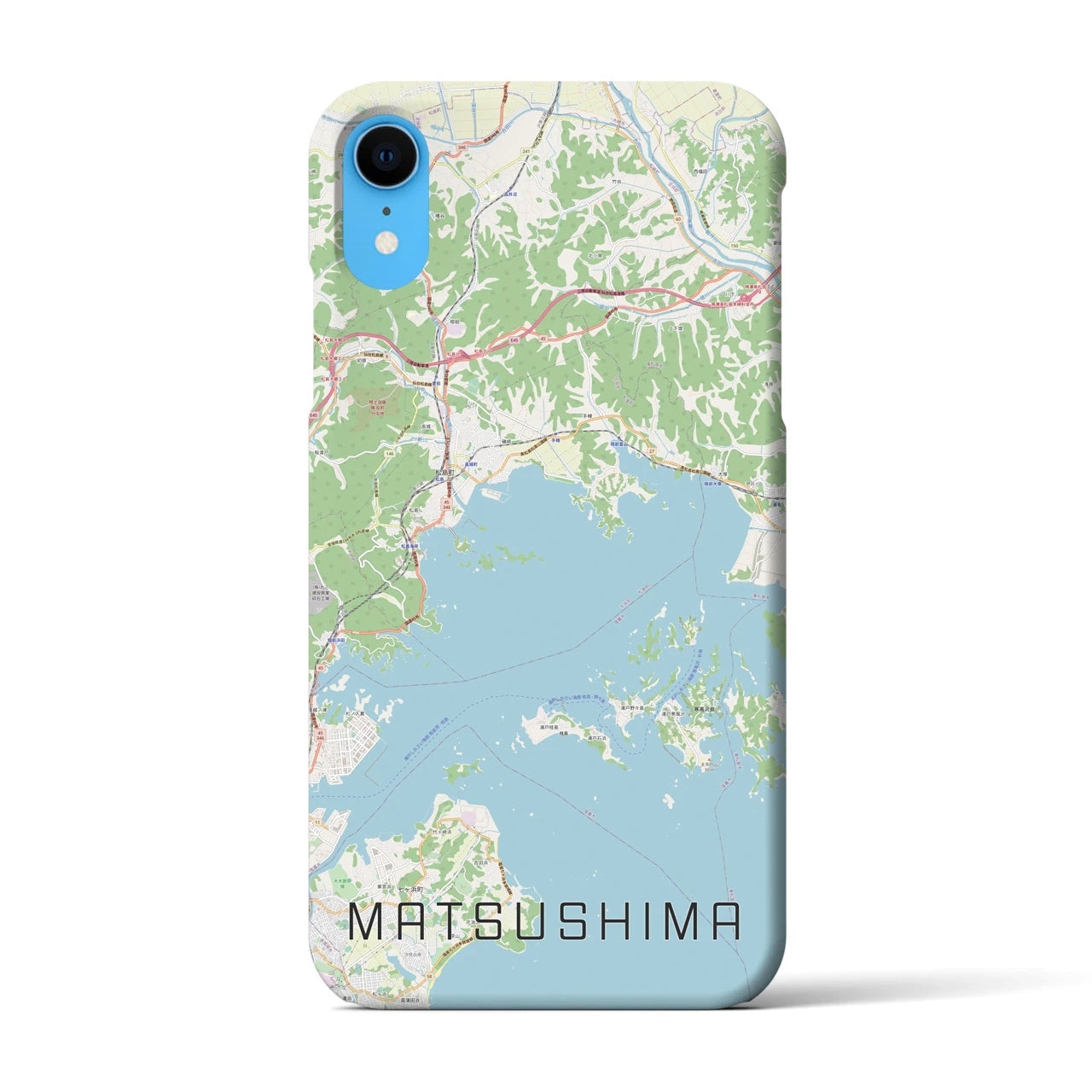 【松島】地図柄iPhoneケース（バックカバータイプ・ナチュラル）iPhone XR 用