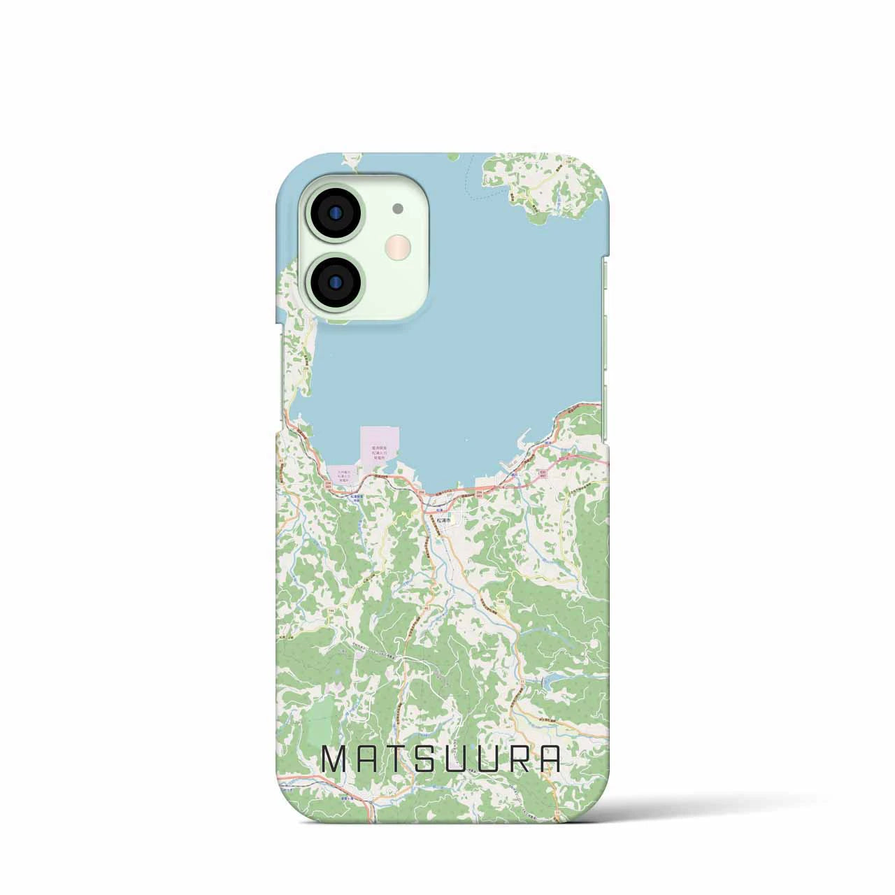 【松浦】地図柄iPhoneケース（バックカバータイプ・ナチュラル）iPhone 12 mini 用