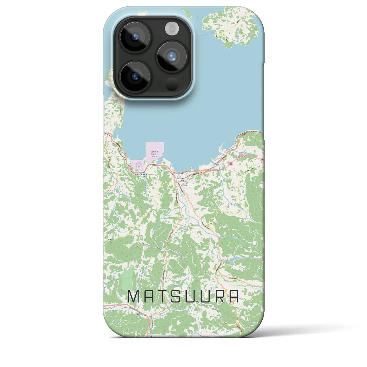 【松浦】地図柄iPhoneケース（バックカバータイプ・ナチュラル）iPhone 15 Pro Max 用