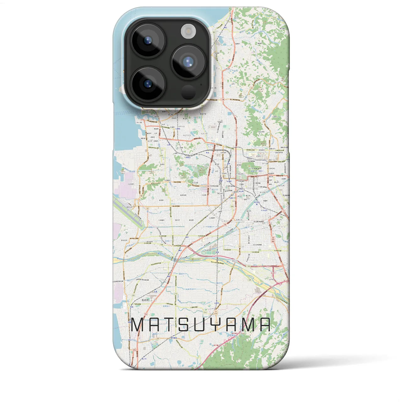【松山】地図柄iPhoneケース（バックカバータイプ・ナチュラル）iPhone 15 Pro Max 用