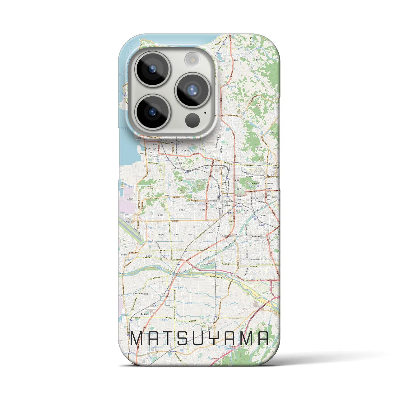 【松山】地図柄iPhoneケース（バックカバータイプ・ナチュラル）iPhone 15 Pro 用