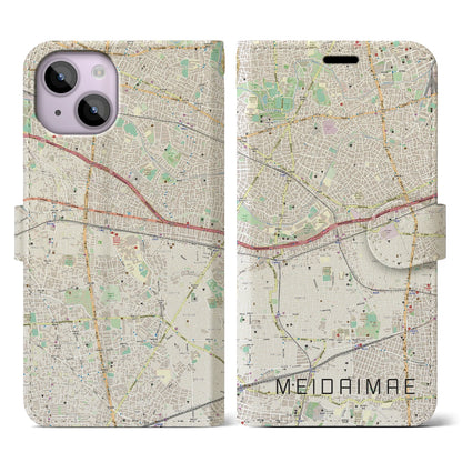 【明大前（東京都）】地図柄iPhoneケース（手帳タイプ）ナチュラル・iPhone 14 用
