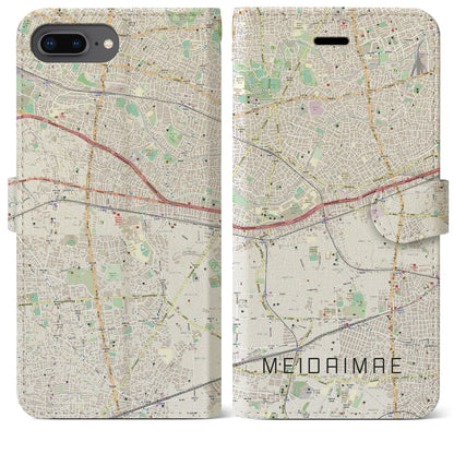 【明大前（東京都）】地図柄iPhoneケース（手帳タイプ）ナチュラル・iPhone 8Plus /7Plus / 6sPlus / 6Plus 用