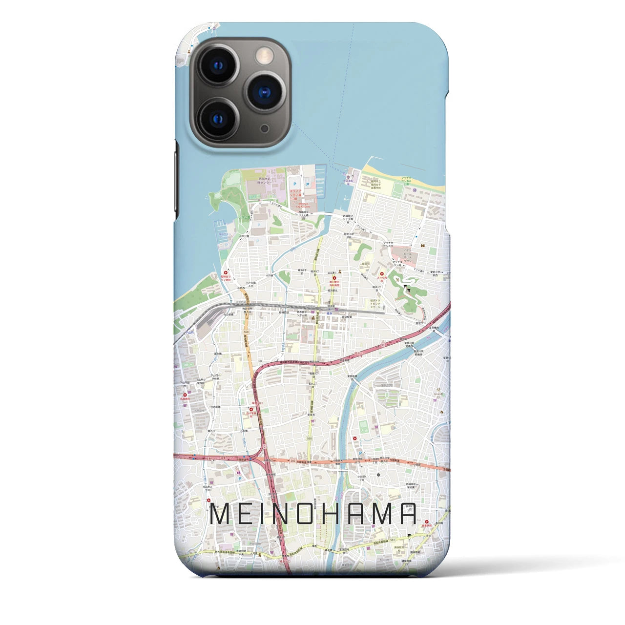 【姪浜】地図柄iPhoneケース（バックカバータイプ・ナチュラル）iPhone 11 Pro Max 用