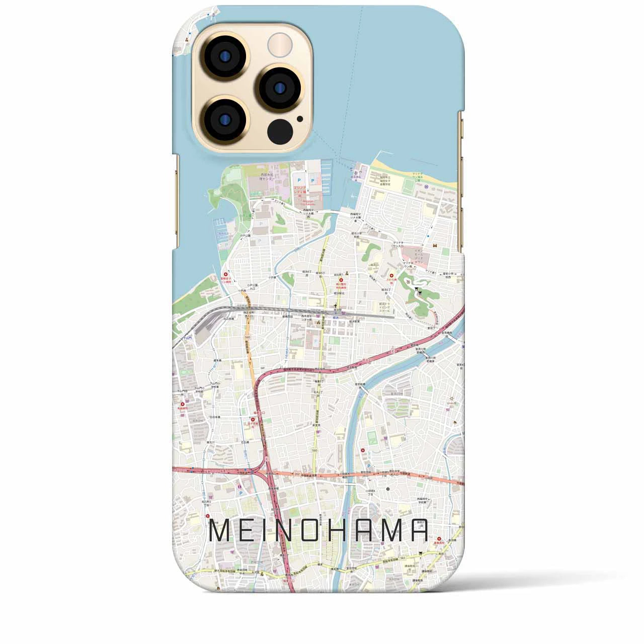 【姪浜】地図柄iPhoneケース（バックカバータイプ・ナチュラル）iPhone 12 Pro Max 用
