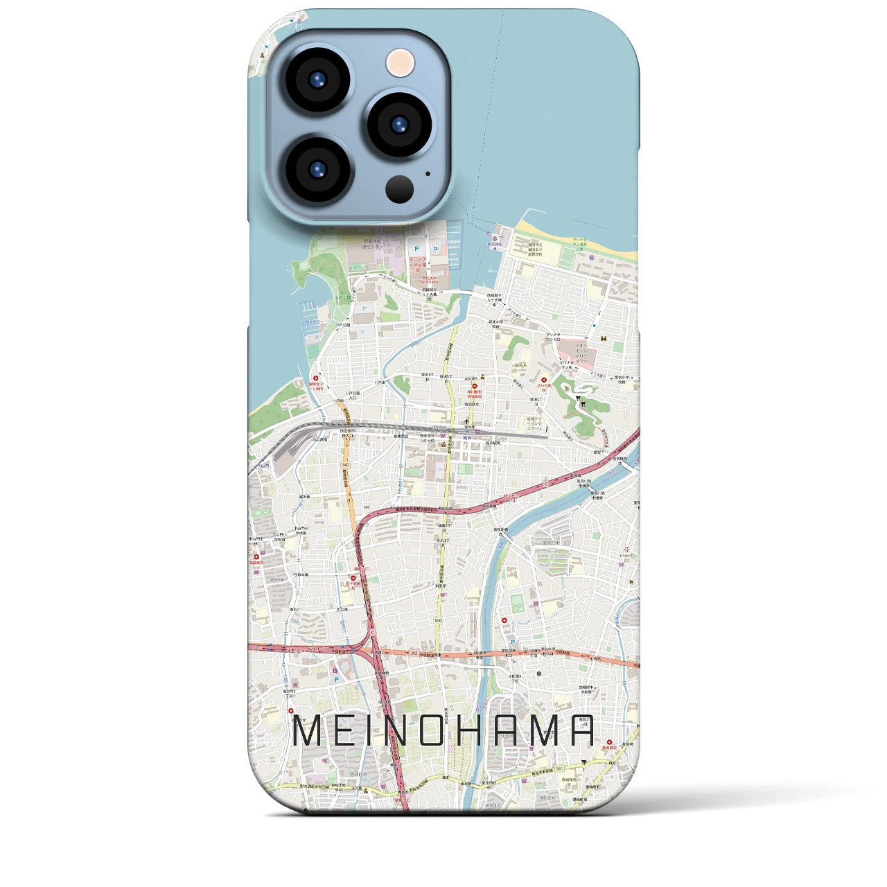【姪浜】地図柄iPhoneケース（バックカバータイプ・ナチュラル）iPhone 13 Pro Max 用
