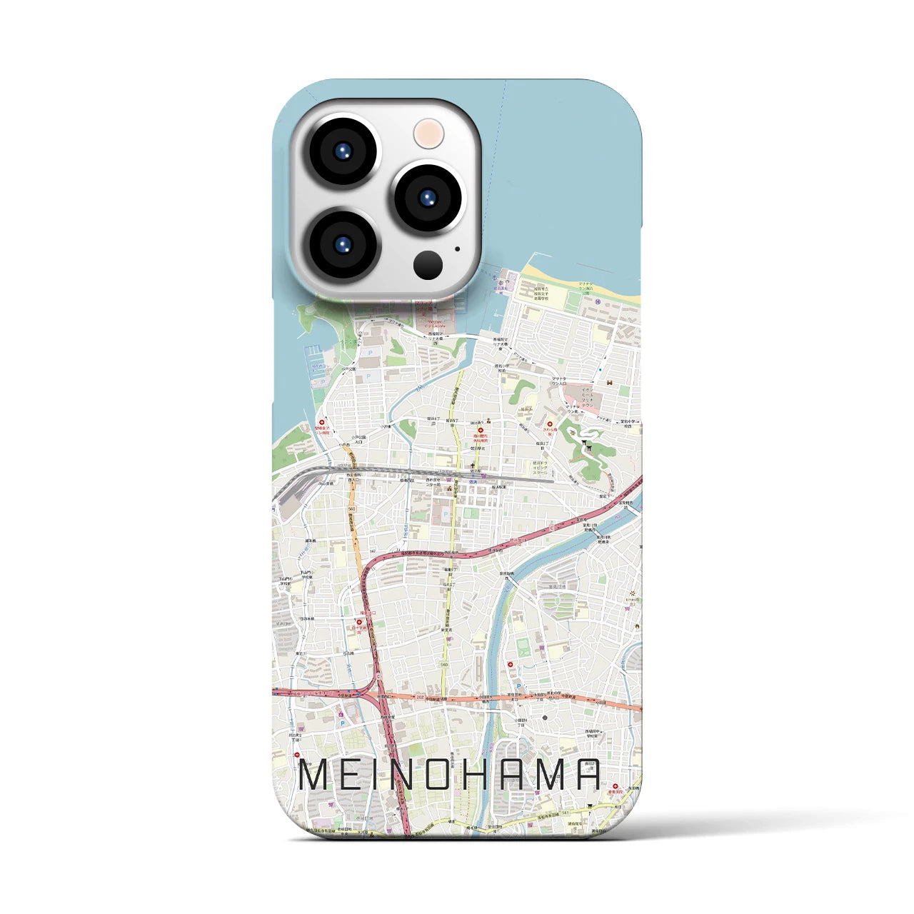 【姪浜】地図柄iPhoneケース（バックカバータイプ・ナチュラル）iPhone 13 Pro 用