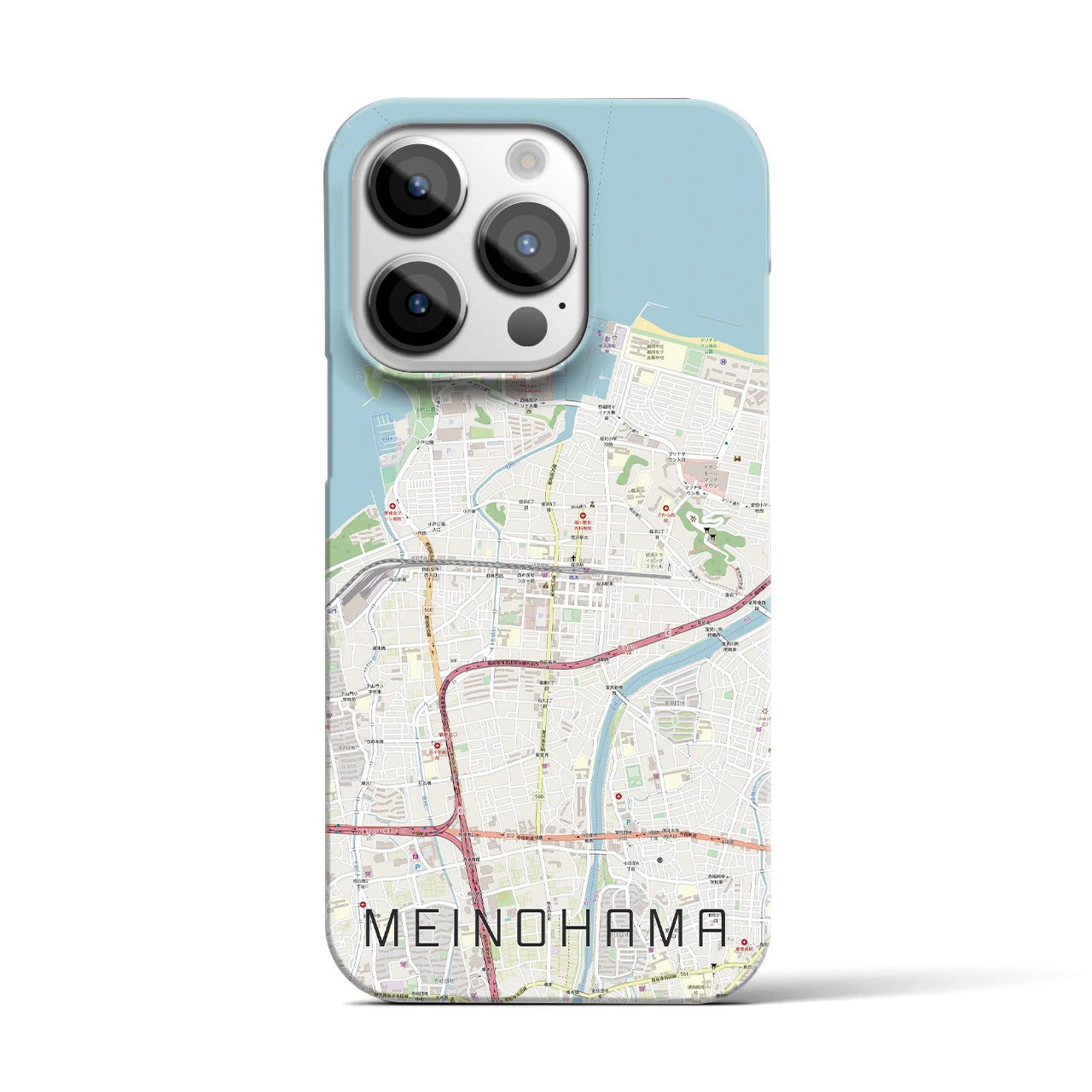【姪浜】地図柄iPhoneケース（バックカバータイプ・ナチュラル）iPhone 14 Pro 用
