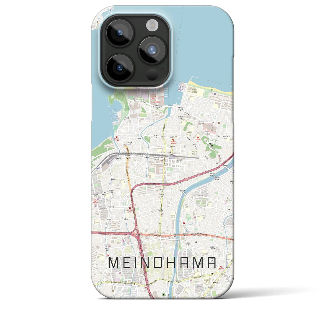 【姪浜】地図柄iPhoneケース（バックカバータイプ・ナチュラル）iPhone 15 Pro Max 用