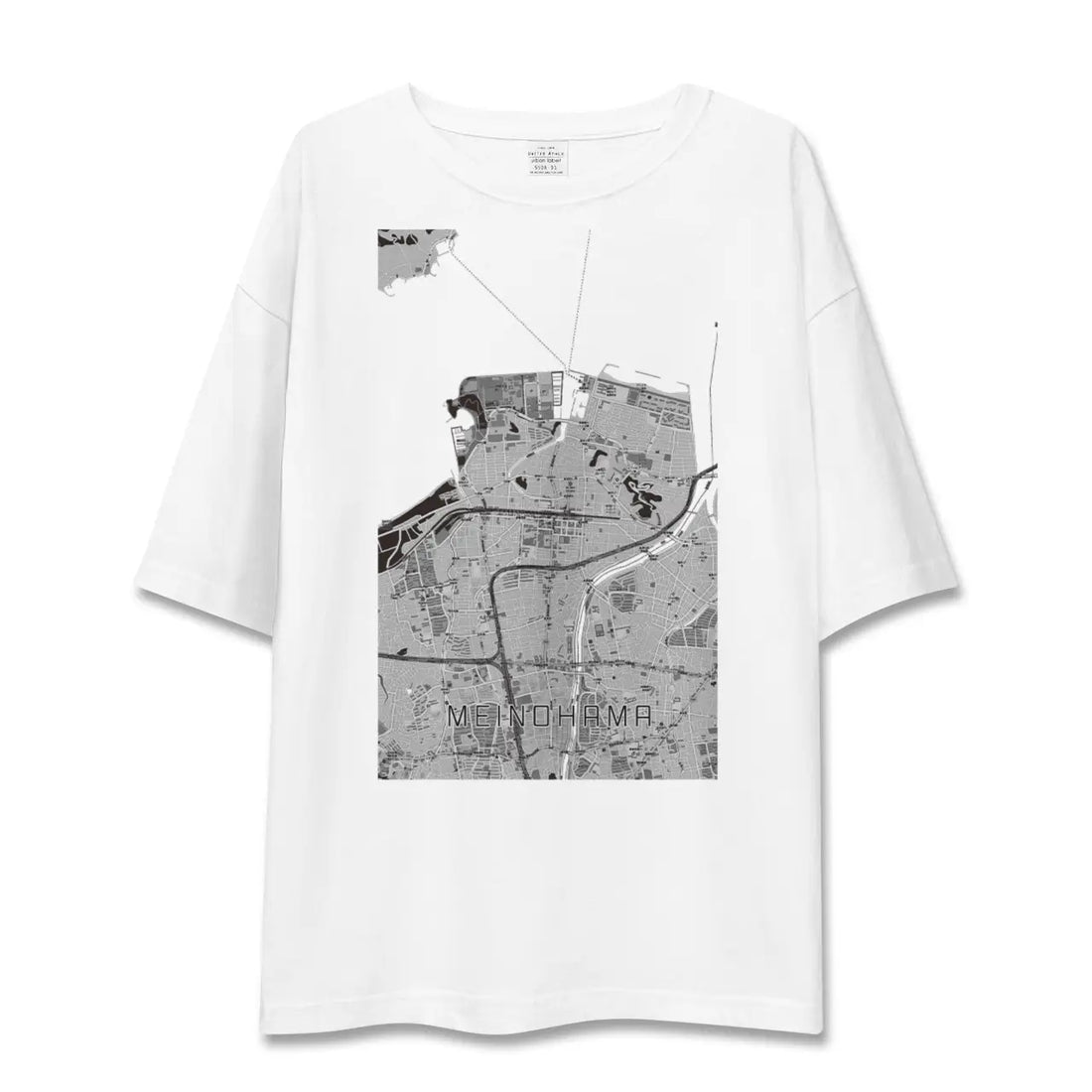 【姪浜（福岡県）】地図柄ビッグシルエットTシャツ