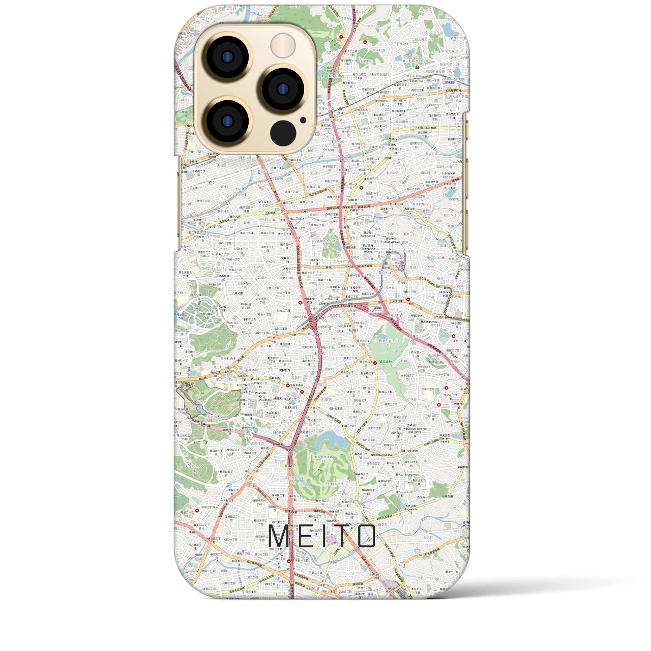 【名東】地図柄iPhoneケース（バックカバータイプ・ナチュラル）iPhone 12 Pro Max 用