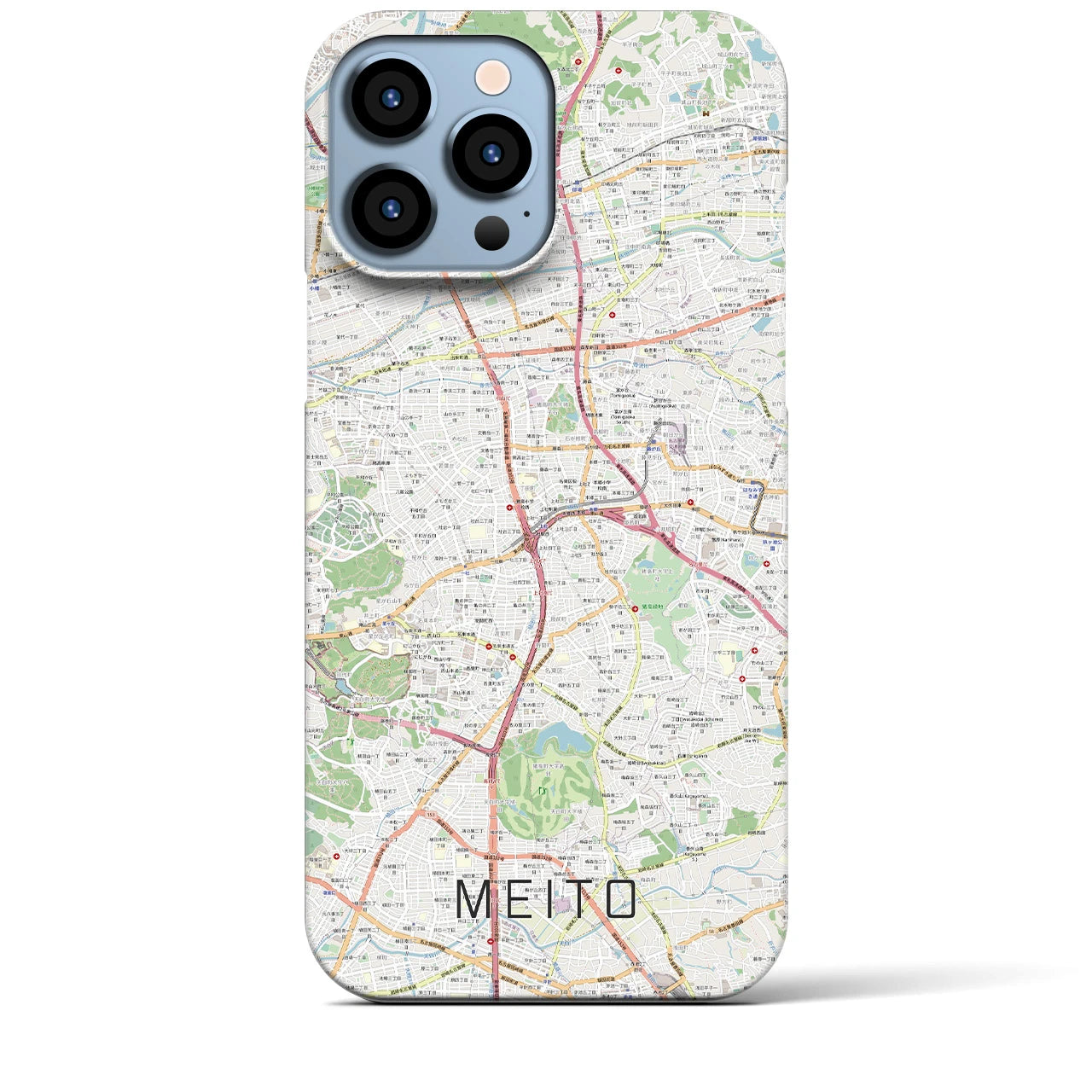 【名東】地図柄iPhoneケース（バックカバータイプ・ナチュラル）iPhone 13 Pro Max 用