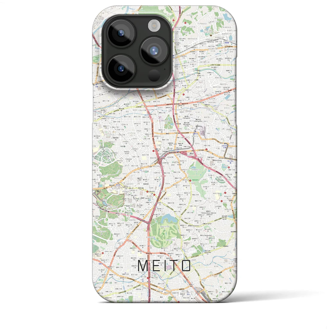 【名東】地図柄iPhoneケース（バックカバータイプ・ナチュラル）iPhone 15 Pro Max 用