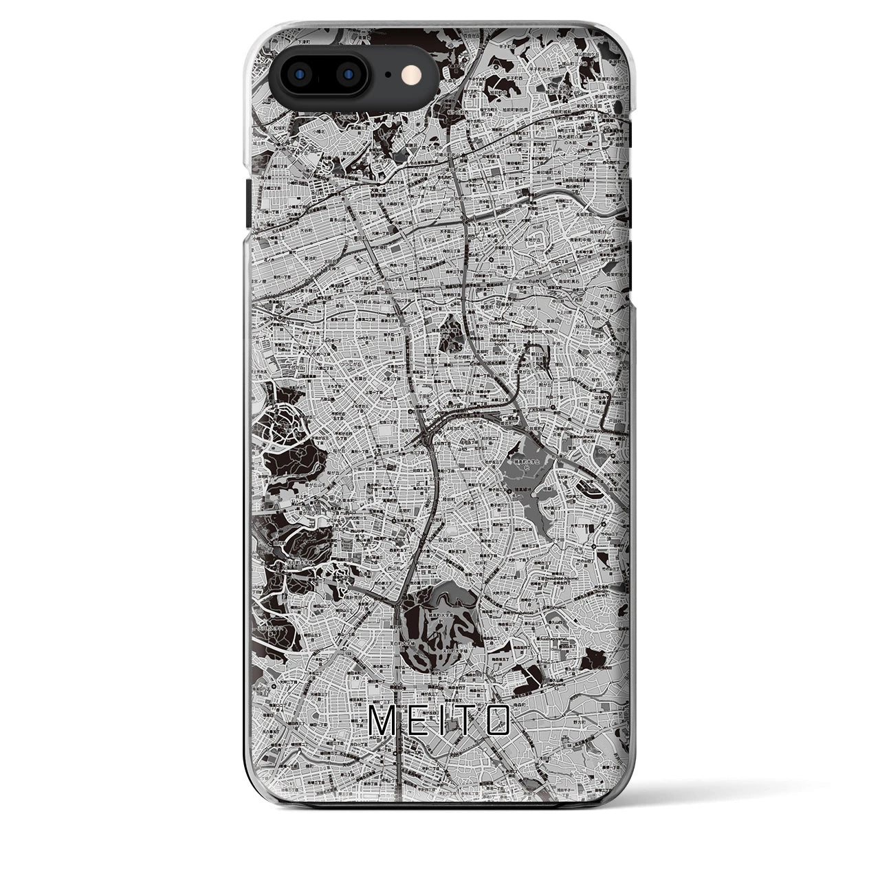 【名東】地図柄iPhoneケース（クリアタイプ・モノトーン）iPhone 8Plus /7Plus / 6sPlus / 6Plus 用