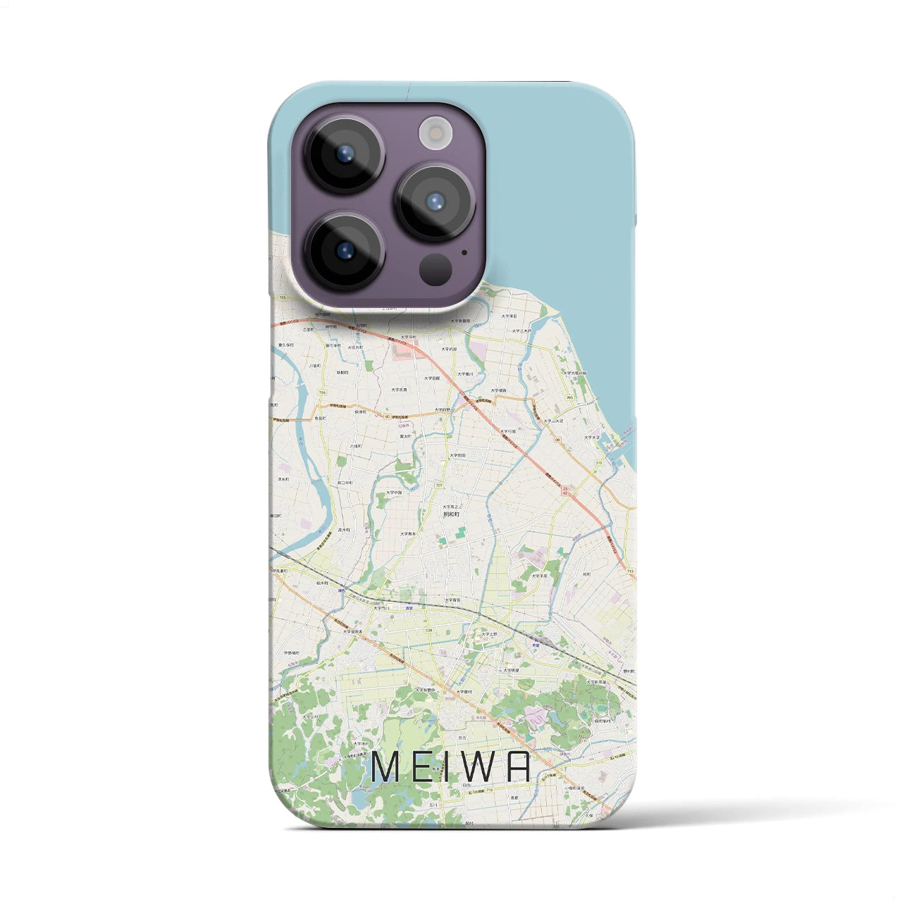 【明和】地図柄iPhoneケース（バックカバータイプ・ナチュラル）iPhone 14 Pro 用