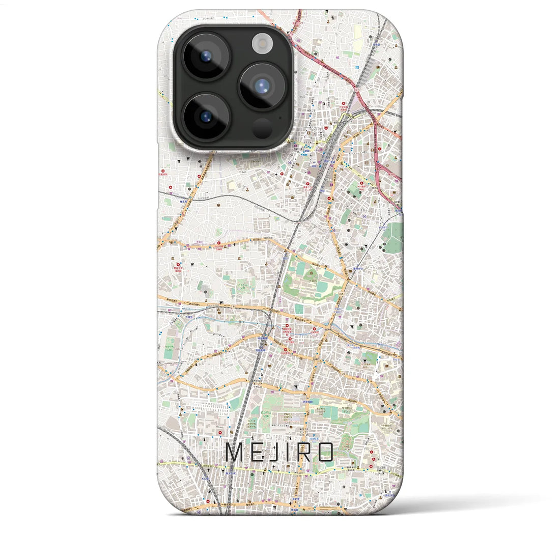 【目白】地図柄iPhoneケース（バックカバータイプ・ナチュラル）iPhone 15 Pro Max 用