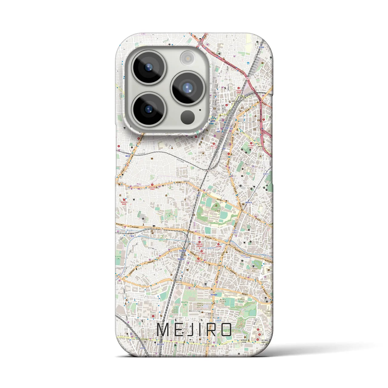 【目白】地図柄iPhoneケース（バックカバータイプ・ナチュラル）iPhone 15 Pro 用