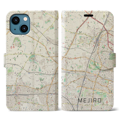 【目白（東京都）】地図柄iPhoneケース（手帳タイプ）ナチュラル・iPhone 13 用