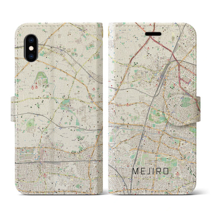 【目白（東京都）】地図柄iPhoneケース（手帳タイプ）ナチュラル・iPhone XS / X 用