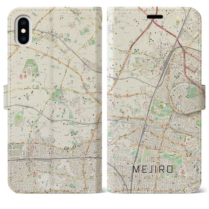 【目白（東京都）】地図柄iPhoneケース（手帳タイプ）ナチュラル・iPhone XS Max 用