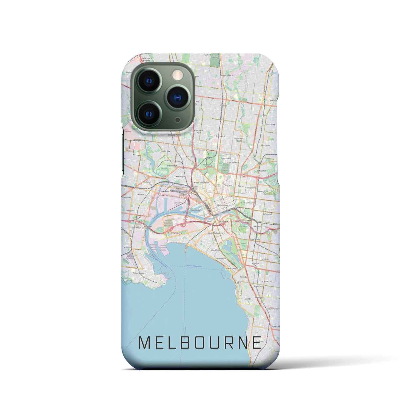 【メルボルン】地図柄iPhoneケース（バックカバータイプ・ナチュラル）iPhone 11 Pro 用