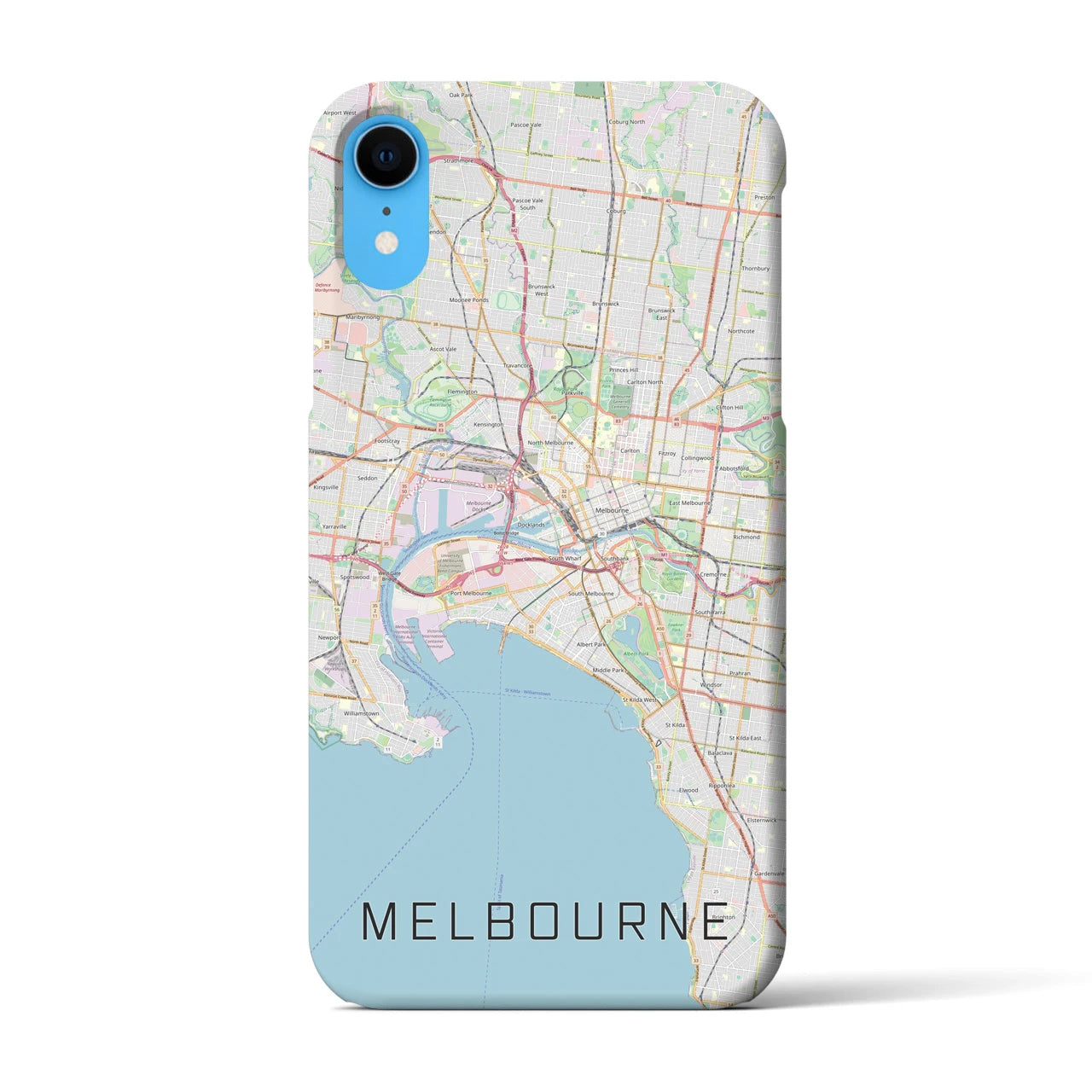 【メルボルン】地図柄iPhoneケース（バックカバータイプ・ナチュラル）iPhone XR 用
