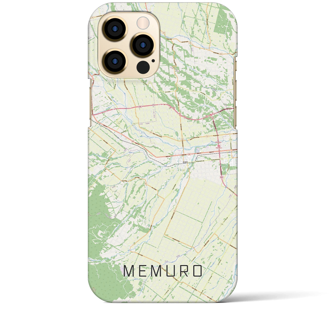 【芽室】地図柄iPhoneケース（バックカバータイプ・ナチュラル）iPhone 12 Pro Max 用