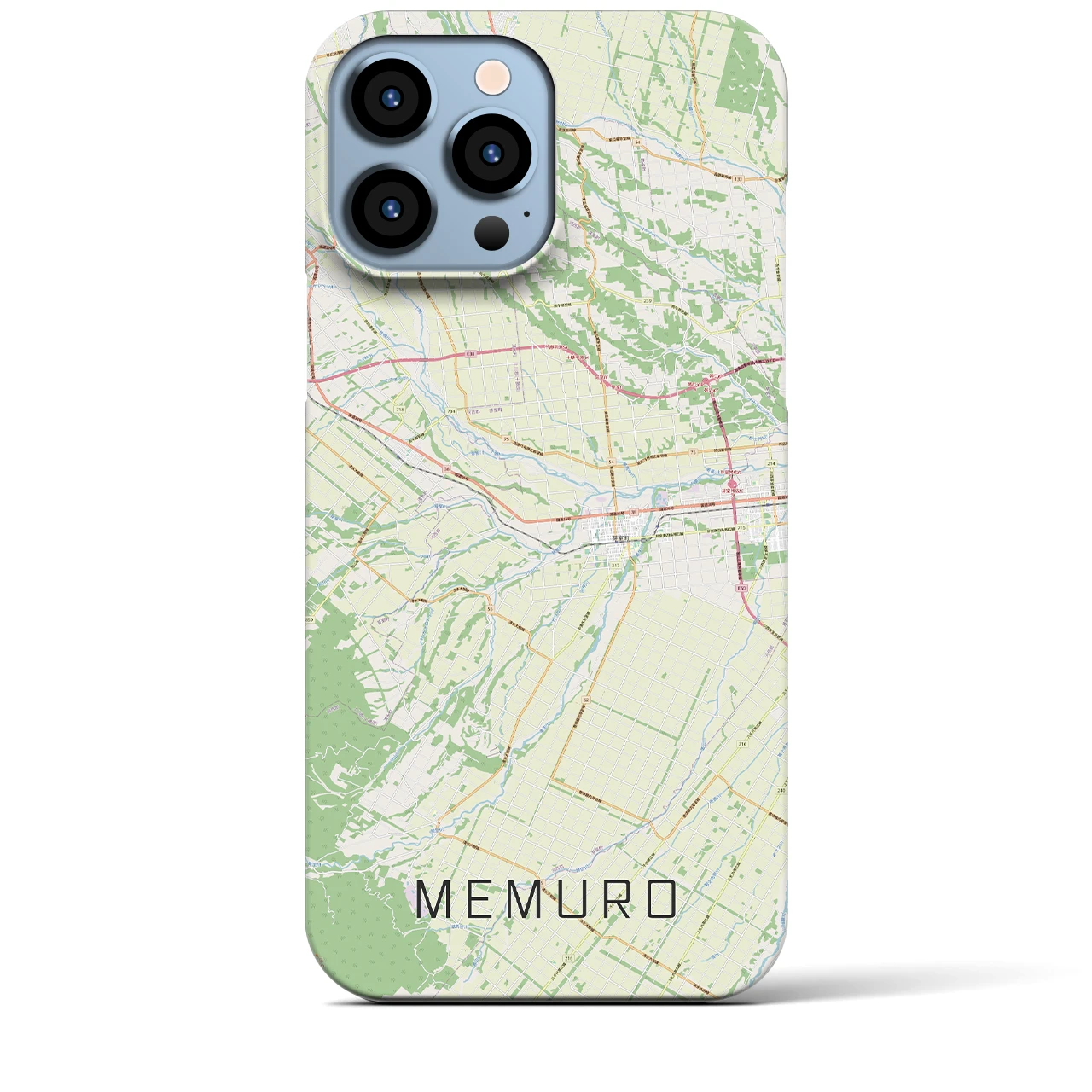 【芽室】地図柄iPhoneケース（バックカバータイプ・ナチュラル）iPhone 13 Pro Max 用