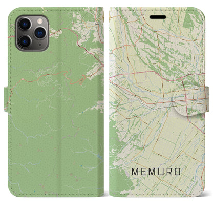 【芽室（北海道）】地図柄iPhoneケース（手帳タイプ）ナチュラル・iPhone 11 Pro Max 用