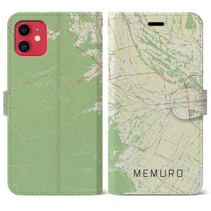 【芽室（北海道）】地図柄iPhoneケース（手帳タイプ）ナチュラル・iPhone 11 用