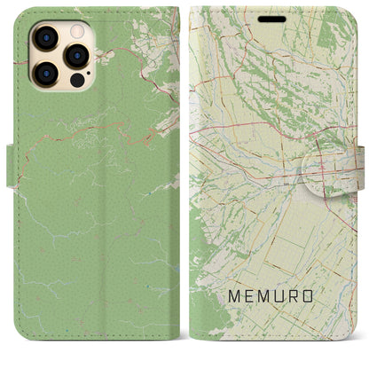 【芽室（北海道）】地図柄iPhoneケース（手帳タイプ）ナチュラル・iPhone 12 Pro Max 用