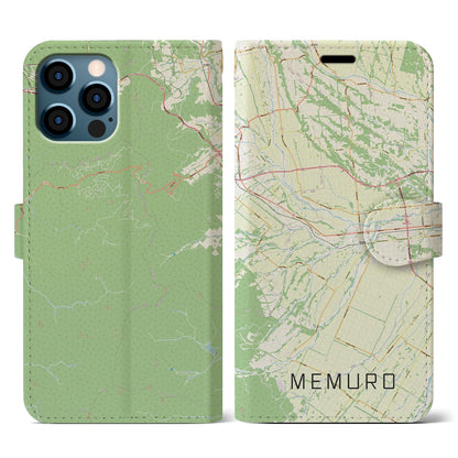 【芽室（北海道）】地図柄iPhoneケース（手帳タイプ）ナチュラル・iPhone 12 / 12 Pro 用