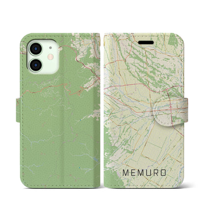 【芽室（北海道）】地図柄iPhoneケース（手帳タイプ）ナチュラル・iPhone 12 mini 用