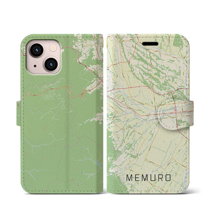 【芽室（北海道）】地図柄iPhoneケース（手帳タイプ）ナチュラル・iPhone 13 mini 用