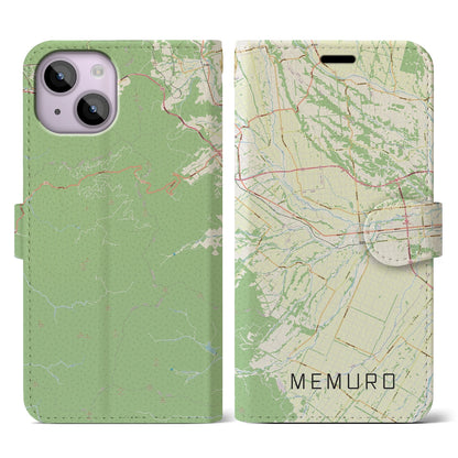 【芽室（北海道）】地図柄iPhoneケース（手帳タイプ）ナチュラル・iPhone 14 用