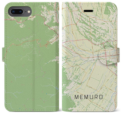 【芽室（北海道）】地図柄iPhoneケース（手帳タイプ）ナチュラル・iPhone 8Plus /7Plus / 6sPlus / 6Plus 用