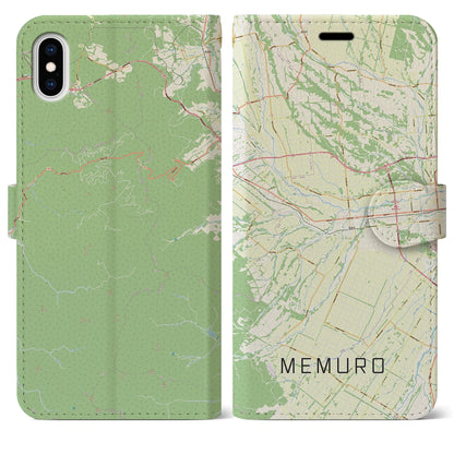 【芽室（北海道）】地図柄iPhoneケース（手帳タイプ）ナチュラル・iPhone XS Max 用