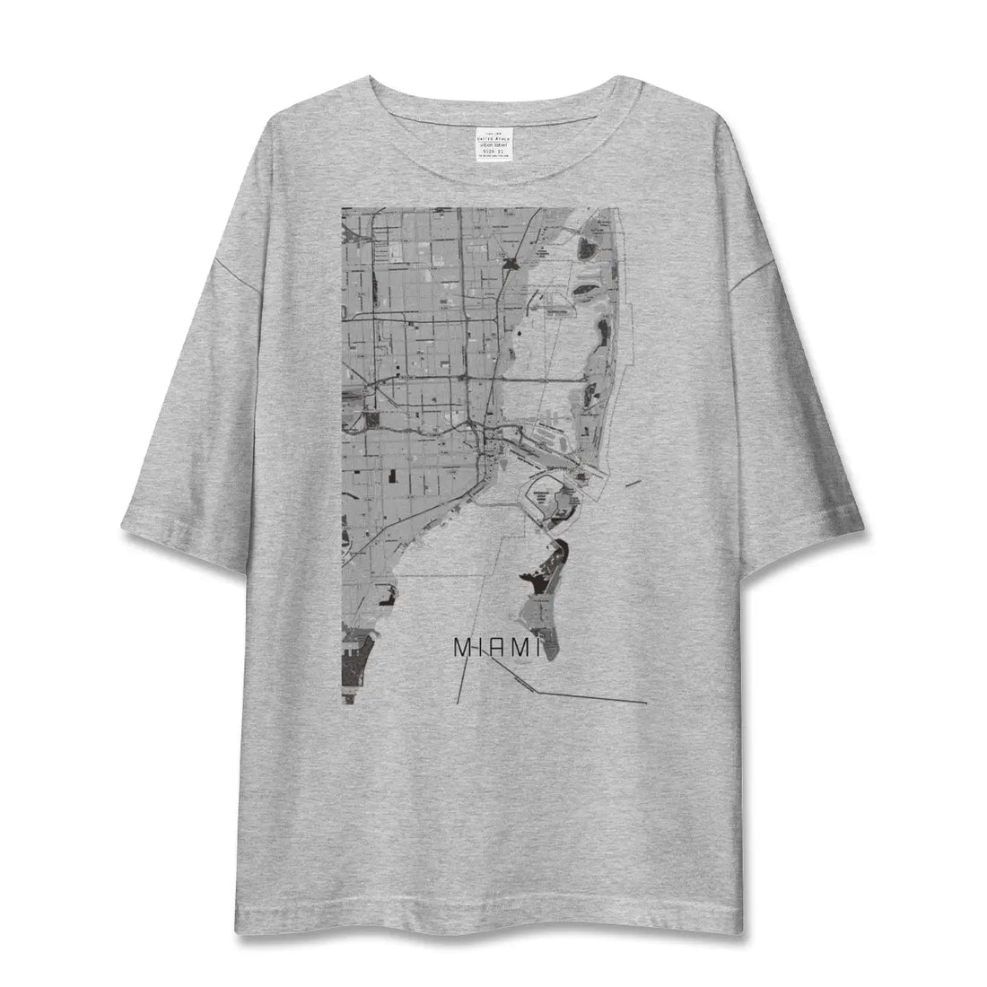 【マイアミ（アメリカ）】地図柄ビッグシルエットTシャツ