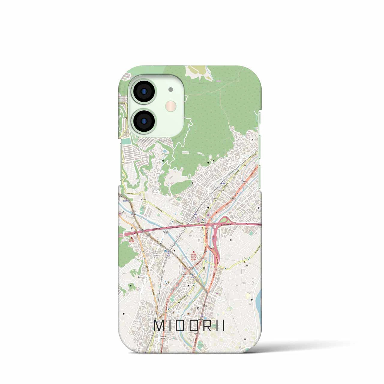 【緑井】地図柄iPhoneケース（バックカバータイプ・ナチュラル）iPhone 12 mini 用