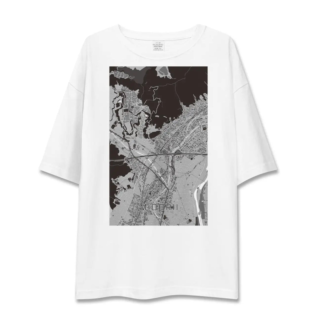 【緑井(広島県)】地図柄ビッグシルエットTシャツ
