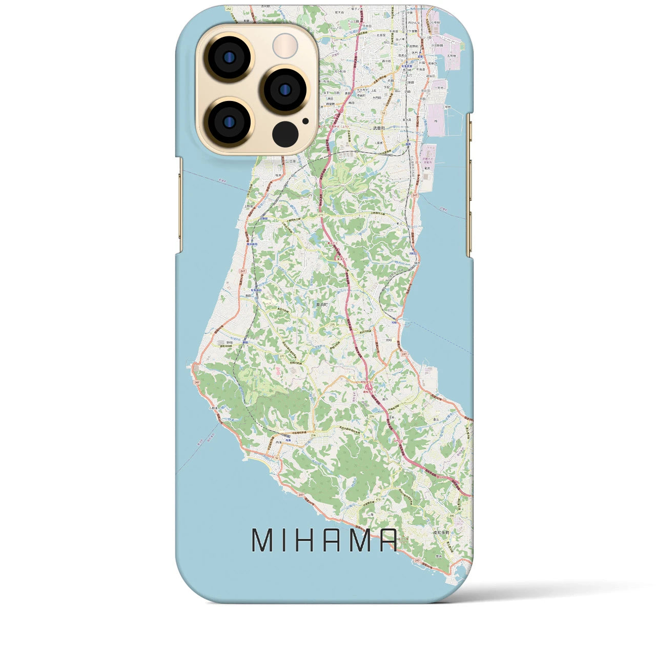 【美浜】地図柄iPhoneケース（バックカバータイプ・ナチュラル）iPhone 12 Pro Max 用