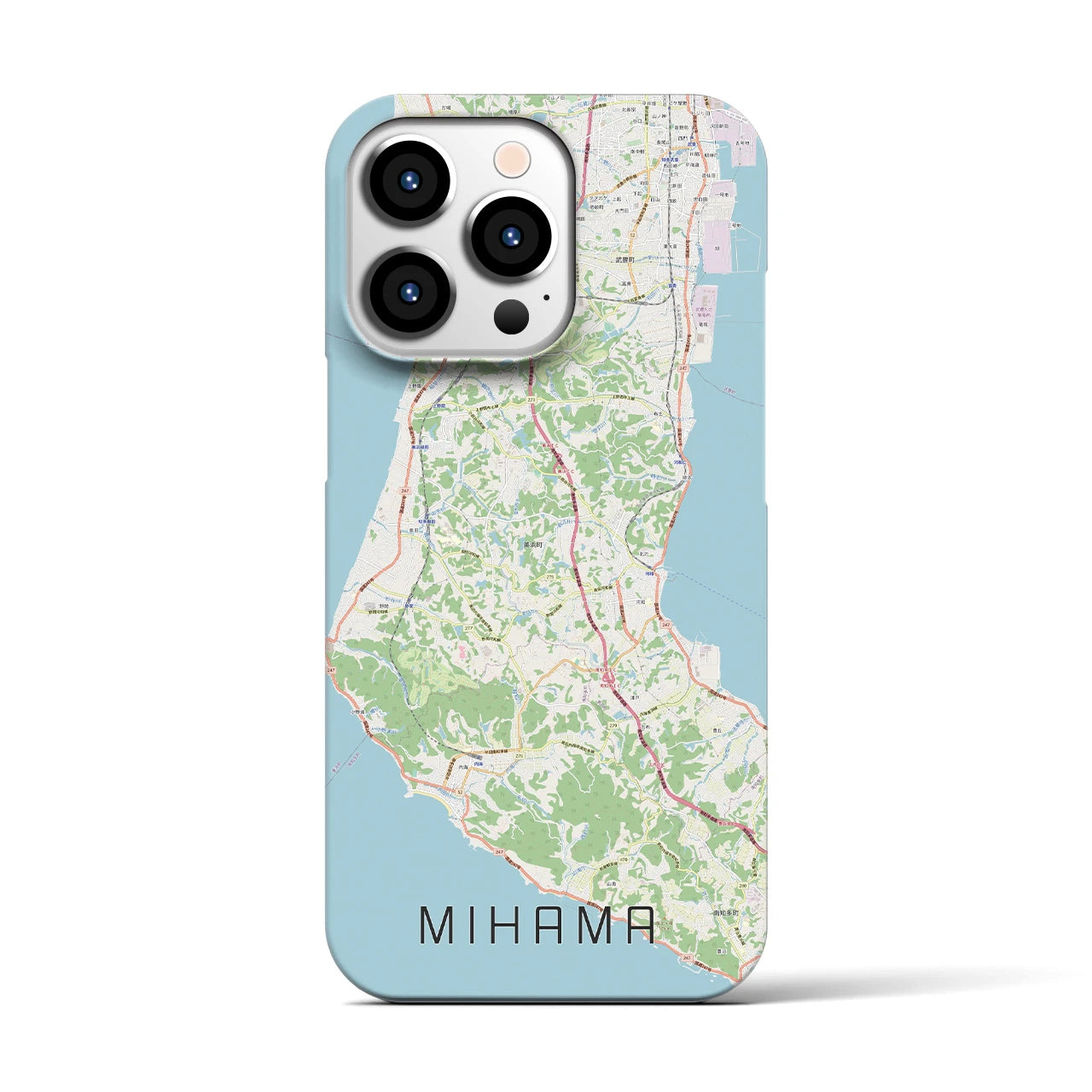 【美浜】地図柄iPhoneケース（バックカバータイプ・ナチュラル）iPhone 13 Pro 用