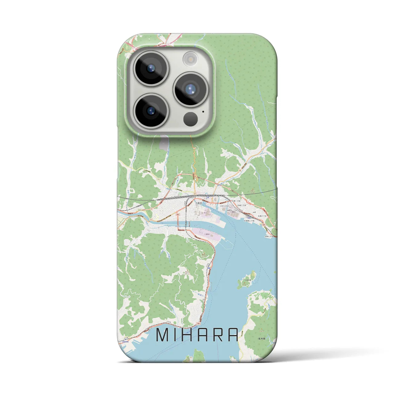 【三原】地図柄iPhoneケース（バックカバータイプ・ナチュラル）iPhone 15 Pro 用